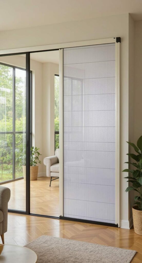 barrier free pleated mesh